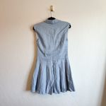 Reformation  | Arella 100%‎ Linen Collared Mini Dress in Mineral Blue Photo 6