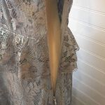 Willow & Clay  Metallic Baby Blue Lace Ruffle Tiered Maxi Dress Photo 6