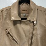 BLANK NYC  Tan Vegan Leather Moto Jacket double or single lapel size medium Photo 1