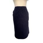Marni Floral Lace Wool Skirt Womens Size 44 Navy Blue with Dark Gray Pencil Photo 1