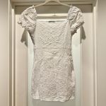 SheIn  LWD White Textured Mini Dress Ties in front off or on shoulder Dainty Photo 5