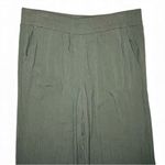 Three Dots Olive Green Wide-Leg Pants pull on elastic waist scandi girl comfort Photo 3