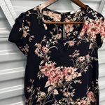 Papaya Black Floral Short Sleeve Blouse Photo 1