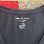 American Eagle Outfitters Soft & Sexy Plush Black Long Sleeve V Neck T Shirt XS Photo 1