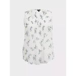 Torrid  Blueberry White Crinkle Chiffon Sheer Pintuck Tank 00 M/L NWT Photo 9