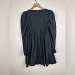 Abercrombie & Fitch  Long-Sleeve Poplin Babydoll Black Mini Dress Women’s Sz S Photo 2