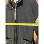 St. John  Jacket Vintage Women Black Sz 14 XL Knit Leather Trim Career Elegant Photo 12