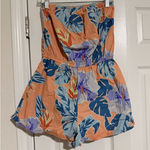 Kimchi Blue  Women's Floral Strapless Romper Size L Multicolor Summer Photo 0