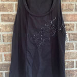 Valerie Bertinelli Black cotton tank top with sequin detail Photo 0