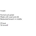 Vintage Lily & Taylor Wool/ Silk Blazer, Size 12, Purple Photo 6