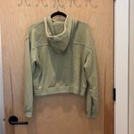 Aerie  Hoodie Cropped Full Zip Sweatshirt Light Green Size Medium Photo 4