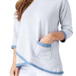 Multiples NWT Asymmetrical solid fleece top Photo 2