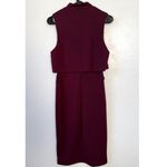 AUW Womens Burgundy Sleeveless Cutout Sheath Dress Knee Length Party Cocktail Sz M Photo 4