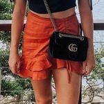 Aulieude Linen Ruffled Cinch Tie Mini Skirt Photo 2