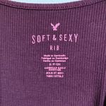 American Eagle Soft & Sexy  Maroon Ribbed Bodysuit w/ Lace Up Back #MBG Photo 1