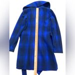 Merona  Blue Plaid Women's shawl collar belted Coat Photo 11