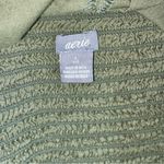 Aerie Olive Green Floral Eyelet Smock Sleeveless Front Tie Cut Out Romper Photo 5