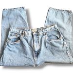 Vintage Generra 100% Cotton Women's Cropped High Waist Mom Jean sz 16 Distressed Blue Photo 0