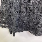 EPIK Black Blue Striped Puff Shoulder Long Sleeve Blouse Women's Size Medium M Photo 6