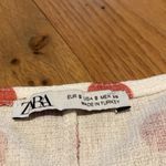 ZARA  V Neck Sleeveless Cream Rust Red Polka Dot Split Front Belted Dress SMALL Photo 8