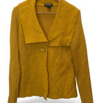 Clothes Small Vintage Boiled Wool Mustard Yellow Long Sleeve Cardigan Sweater Size L Photo 0