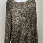 Silence + Noise Women's Gold SilverMetallic Foil Fuzzy Sweater, , Sz: M-L (b29) Photo 0