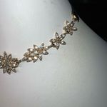 Gold Tone and Crystal Velvet Ribbon Tie Choker Photo 1