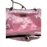 Cache  Pink Hidden 22" Chain Strap Satin Bead Purse Bag Top Metal Frame NWT $58 Photo 4