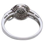 10K 10KT Round Diamond + Round Emerald White Gold Ring Sz 7 Photo 9