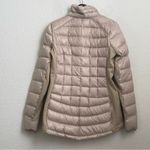 Michael Kors MICHAEL Beige Satin Specks Chevron Quilted Puffer Jacket Size M Photo 4