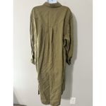 ZARA  Utility Pocket Olive Green Oversized Shirt Dress Lycocell EUC Size M Photo 5