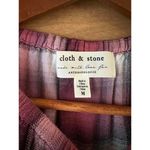 Anthropologie Cloth & Stone Glacier Plaid Long Sleeve Blouse Pink Women’s Medium Photo 6