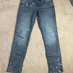J.Jill  Denim Authentic Fit Slim Ankle Blue Floral Embroidered Jeans.  Size 4 T Photo 0