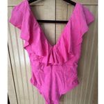 Trina Turk  JOPLIN JACQUARD PLUNGE ONE PIECE SWIMSUIT, HOT PINK,NWT $162 SIZE 8 Photo 0