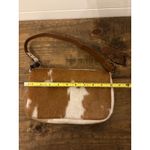 Free People  Cowhide Leather Shoulder Baguette Purse Brown White Photo 6