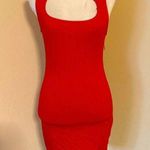 ZARA Red Mini Dress with Cut Out Photo 5