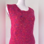 Vintage ‘90s Stefano Basics Hot Pink Mohair Blend Scoop Neck Fuzzy Sweater Vest Size L Photo 3