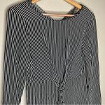 ZARA  Trafaluc  Black and White Striped Tie-Front Long Sleeve Blouse Size Small Photo 1