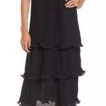 Nordstrom True Decadence Black Pleated Layered Ruffle Midi Dress S Photo 0