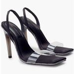 Good American  Ombré Heel Black Slingback PVC Heels By Khloe Kardashian NEW Photo 0
