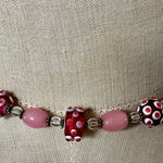Liza Blake Lampwork Glass choker Necklace w/ Sterling Components Pink Photo 0