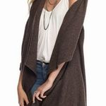 Free People  Womens Brown Wool Blend Knit Y2K Waterfall Cardigan Sweater Small Photo 1