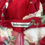 Reformation  Jade Midi Dress in Justine Red Scoop Back Tie Straps Size S Photo 4