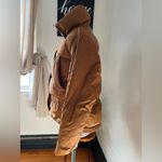 Tan Puffer Duck Jacket for Women Brown Size M Photo 3