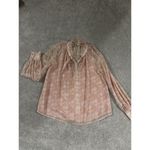 Rebecca Minkoff Women Viko pink floral Tie Neck Long Sleeve Top size S Photo 1