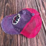 Simply Southern  Distressed Mama Bear Womens Cap Pink & Purple Ponytail Back Photo 1
