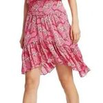 ALC Frank A.L.C 100% Silk Cody Floral Print Asymmetrical Halter Neck Midi Dress Pink 8 Photo 0