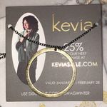 Unlisted Kevia Style Circle Pendant Long Necklace w Pouch Yellow Circle Black Chain New Photo 3