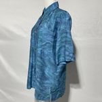 & Other Stories Blue Wavy Printed Short Sleeve Boxy Button Up Shirt Size XS Photo 9