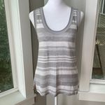 Banana Republic  100% Linen Gray and White Striped Scoop Neck Tank Size XS Photo 5